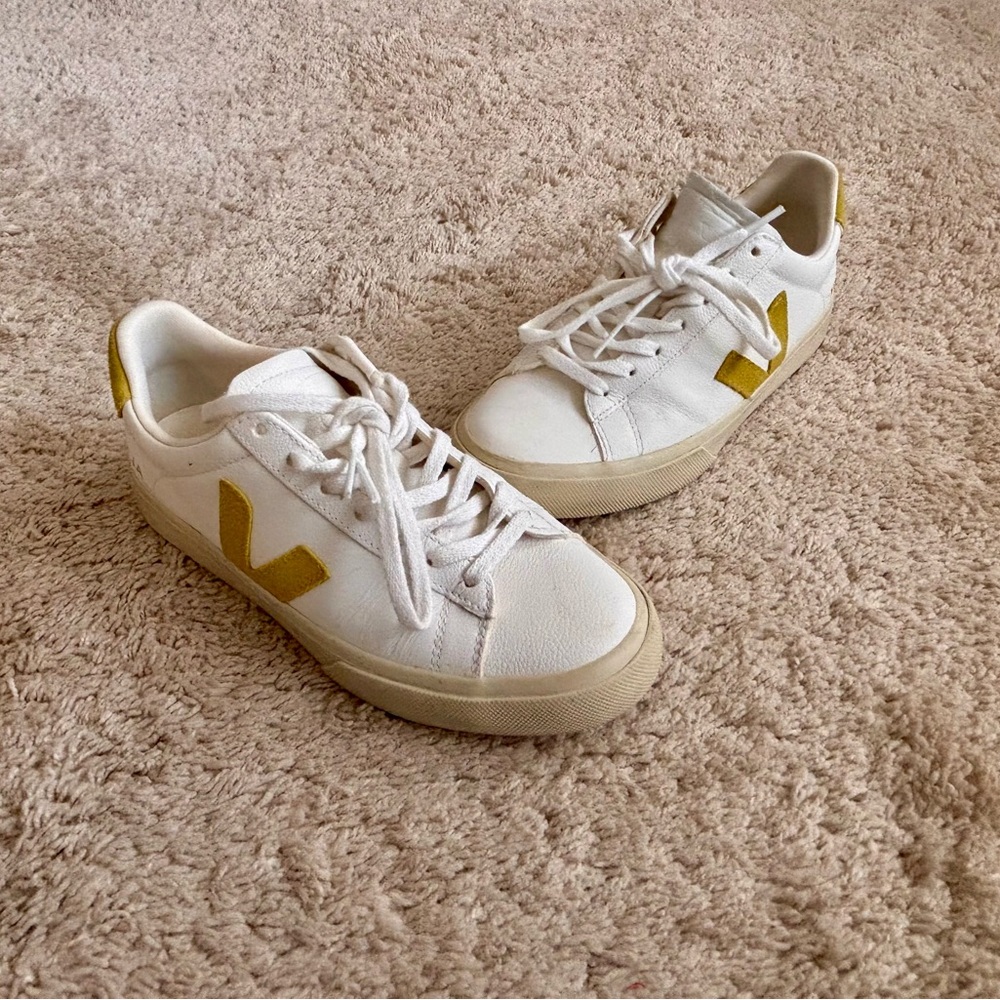 Veja Campo Leather Sneakers - Extra White and Liquor - Picture 8 of 11